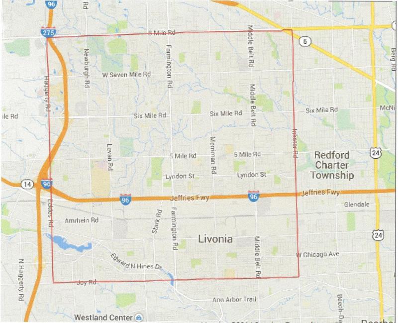 Livonia city boundaries